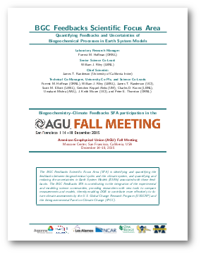 BGC Feedbacks Researchers Report the Latest Global Biogeochemistry Science and Host the ILAMB Town Hall Meeting at the American Geophysical Union (AGU) Fall Meeting in San Francisco