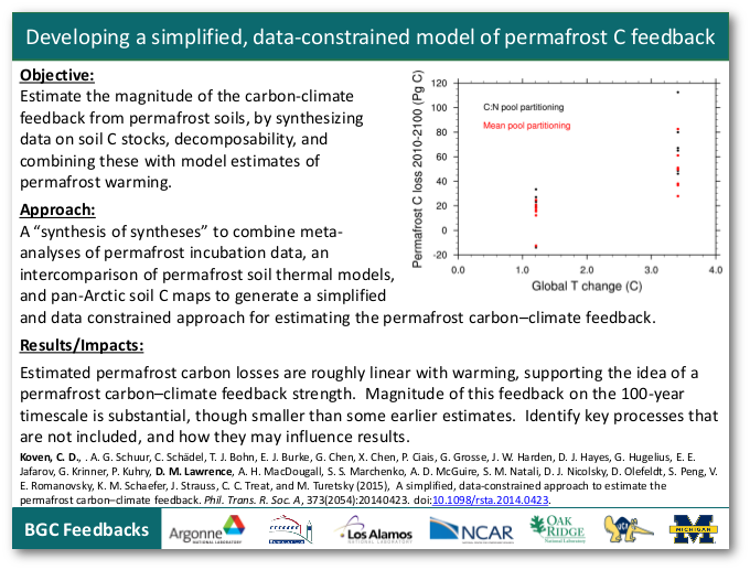 Developing a simplified, data-constrained model of permafrost C feedback
